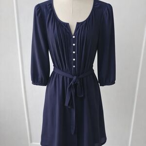 Daniel Rainn Navy Blue Dress With Slip